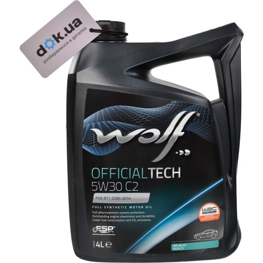 Моторное масло Wolf Officialtech C2 5W-30 4 л на Opel Arena