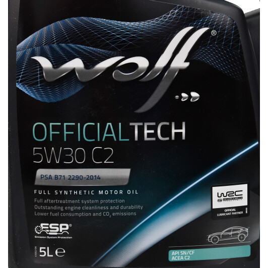Моторное масло Wolf Officialtech C2 5W-30 5 л на Lexus ES