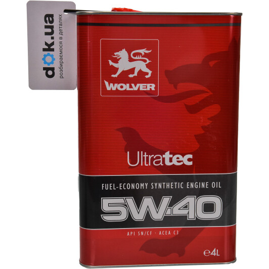 Моторное масло Wolver UltraTec 5W-40 4 л на Peugeot 3008