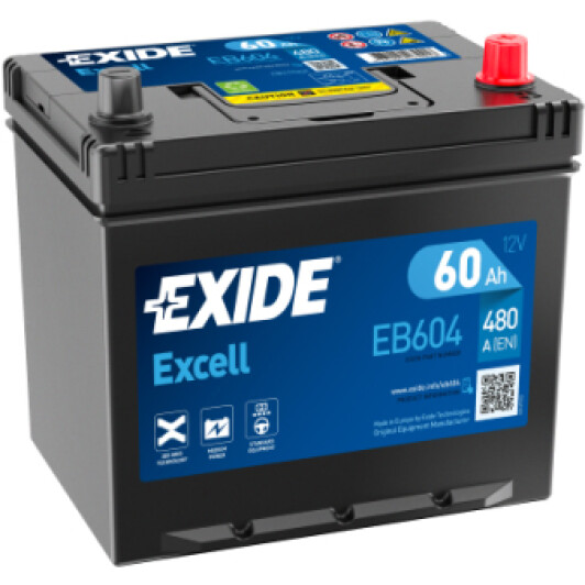Аккумулятор Exide 6 CT-60-R Excell EB604
