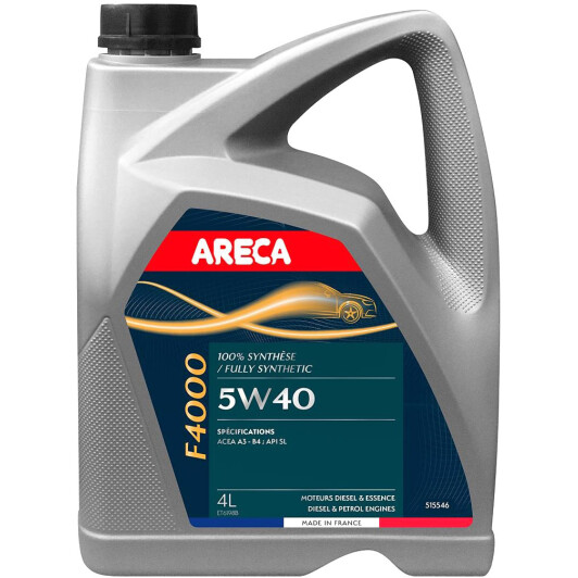 Моторное масло Areca F4000 5W-40 4 л на Peugeot 208