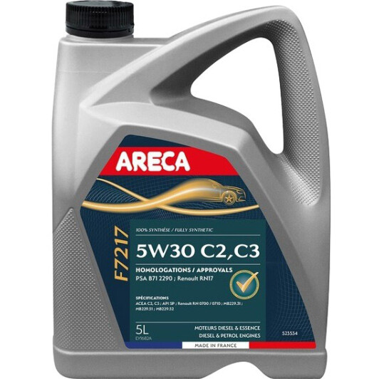 Моторное масло Areca F7217 5W-30 5 л на Citroen C3