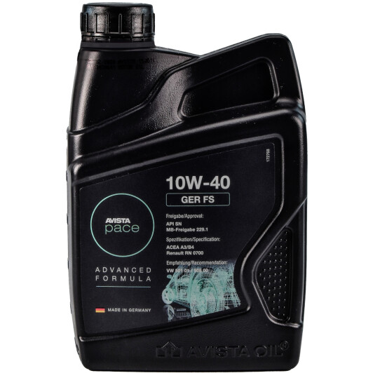 Масло AVISTA Pace GER FS 10W-40 1 л на Porsche Cayenne
