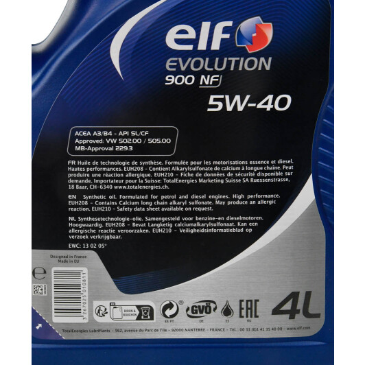 Масло Elf Evolution 900 NF 5W-40 4 л на Porsche Cayenne
