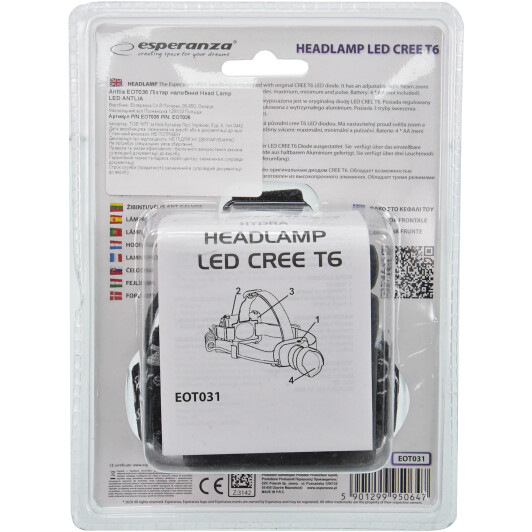 Налобный фонарь ESPERANZA Head Lamp Hydra EOT031