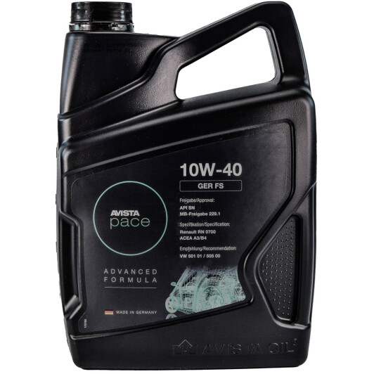 Олива AVISTA Pace GER FS 10W-40 5 л на Porsche Cayenne