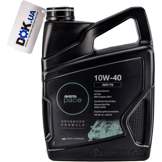 Масло AVISTA Pace GER FS 10W-40 4 л на Porsche Cayenne