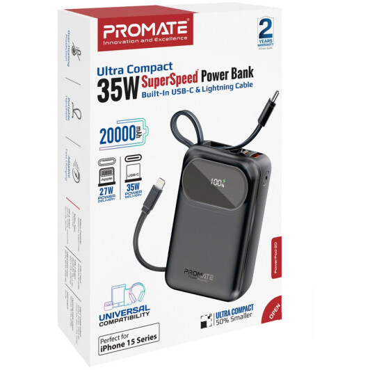 Повербанк Promate PowerPod-20 Series 20000 mAh 35 Вт