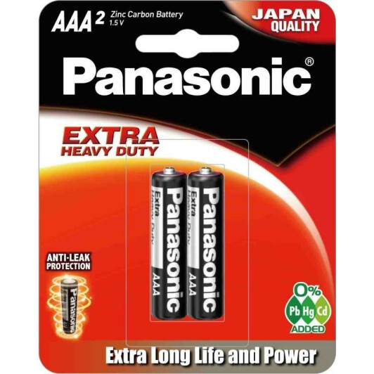 Батарейка Panasonic R03PT/2B AAA (мізинчикова) 1,5 V 2 шт