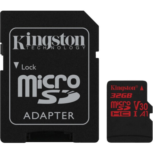 Карта пам’яті Kingston Canvas React microSDHC 32 ГБ з SD-адаптером