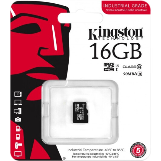 Карта пам’яті Kingston Industrial microSDHC 16 ГБ