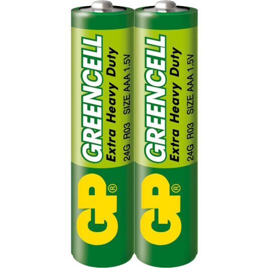 Батарейка GP Greencell Extra Heavy Duty 24GS2 AAA (мізинчикова) 1,5 V 2 шт