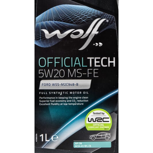 Моторна олива Wolf Officialtech MS-FE 5W-20 1 л на Toyota Sequoia