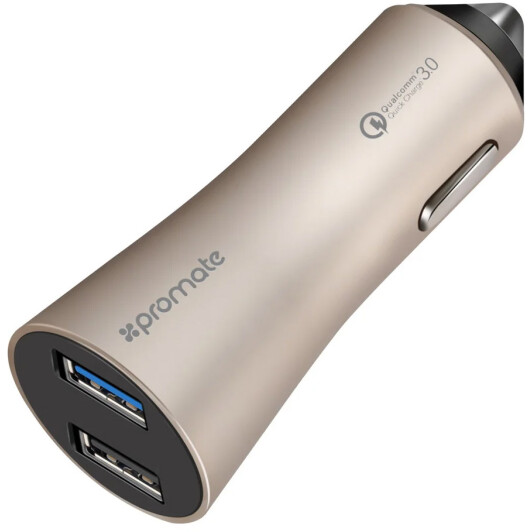 Usb зарядка в авто Promate ROBUST-QC3-GOLD