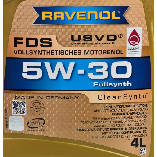 Моторное масло Ravenol FDS 5W-30 4 л на Chevrolet Lumina