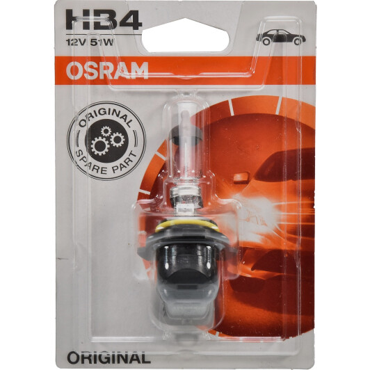 Автолампа Osram Original HB4 P22d 51 W прозора 900601B