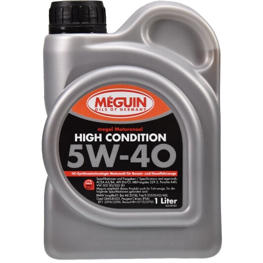 Моторное масло Meguin High Condition 5W-40 1 л на Citroen Jumper
