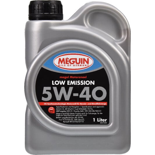 Моторна олива Meguin Low Emission 5W-40 1 л на BMW 1 Series