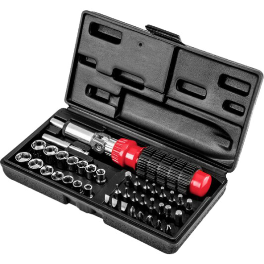 Викрутка реверсивна з набором бит Top Tools 39D386