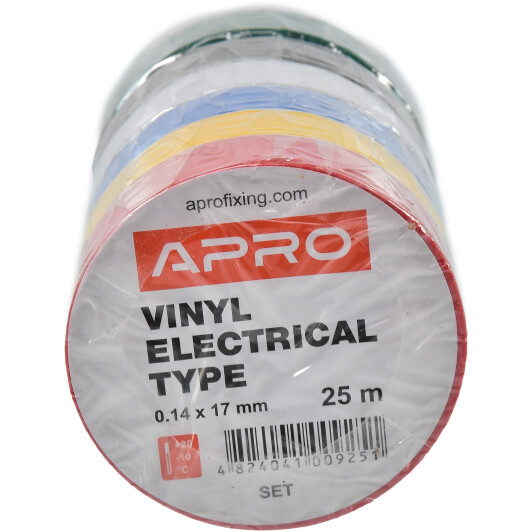 Набор изоленты Apro et25set ассорти ПВХ 6 шт