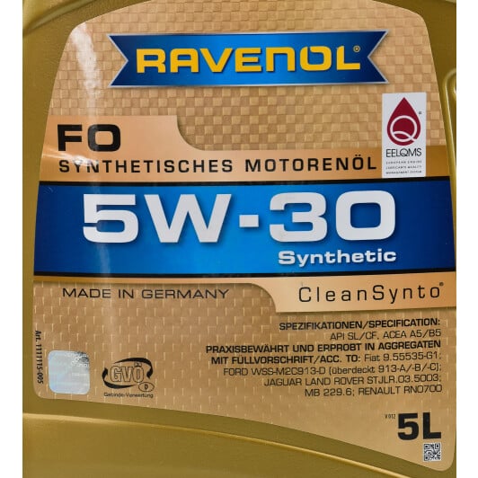 Моторна олива Ravenol FO 5W-30 5 л на Daewoo Lacetti