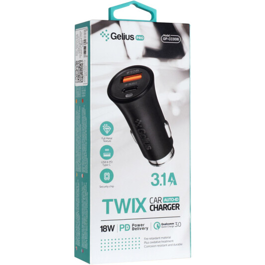 Usb зарядка в авто Gelius Twix 85177