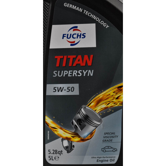 Моторное масло Fuchs Titan Supersyn 5W-50 5 л на Peugeot 208