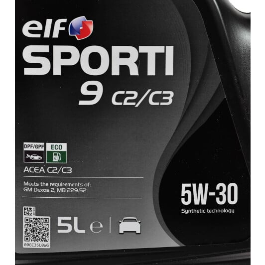 Моторное масло Elf Sporti 9 C2/C3 5W-30 5 л на Dacia Lodgy