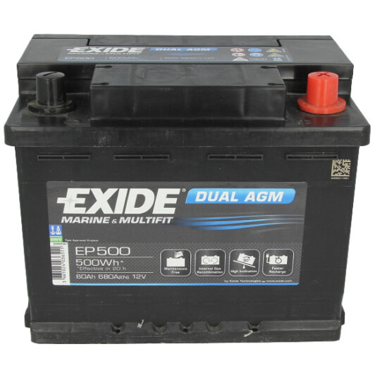 Тяговый аккумулятор Exide Marine & Leisure EP500 60 Ач 12 В