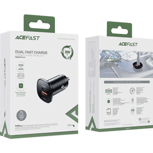 USB зарядка в авто Acefast B1 AFB1B