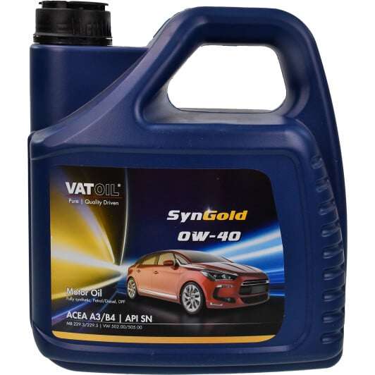 Моторное масло VatOil SynGold 0W-40 4 л на Citroen C3