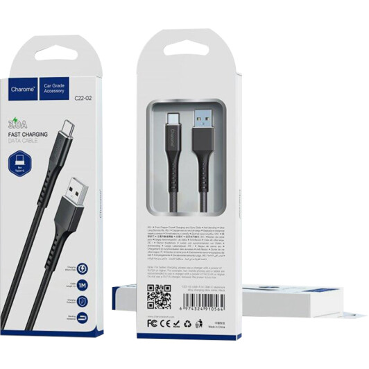 Кабель Charome C22-02 6974324910564 USB - USB type-C 1 м