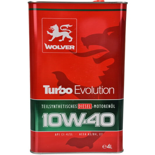 Моторное масло Wolver Turbo Evolution 10W-40 4 л на Toyota Hiace
