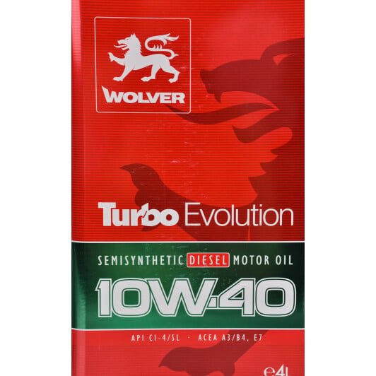 Моторна олива Wolver Turbo Evolution 10W-40 4 л на Renault Captur
