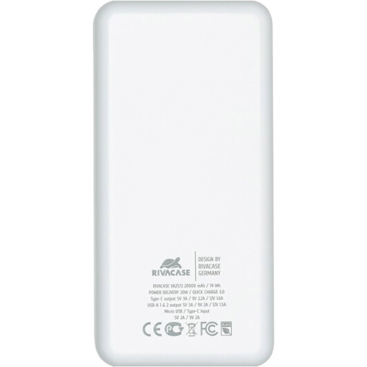 Повербанк RivaCase VA2572 20000 mAh 20 Вт