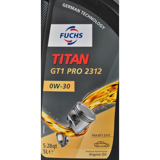 Моторна олива Fuchs Titan GT1 Pro 2312 0W-30 5 л на Ford Fiesta