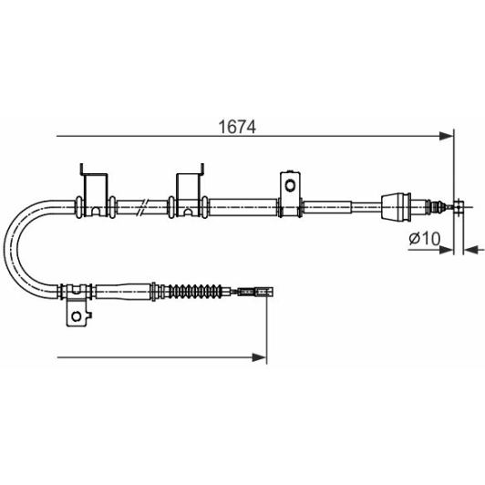 Трос ручного гальма Bosch 1987482714