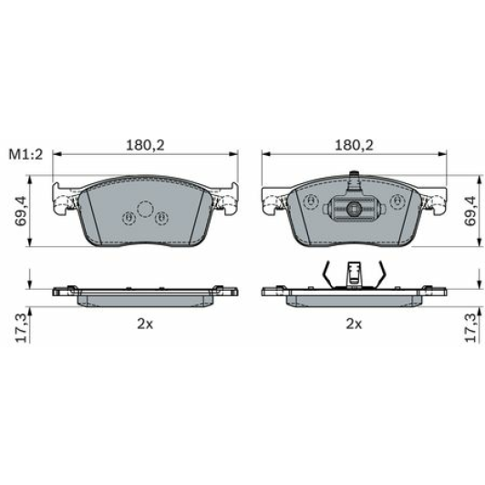 Тормозные колодки Bosch 0986424436