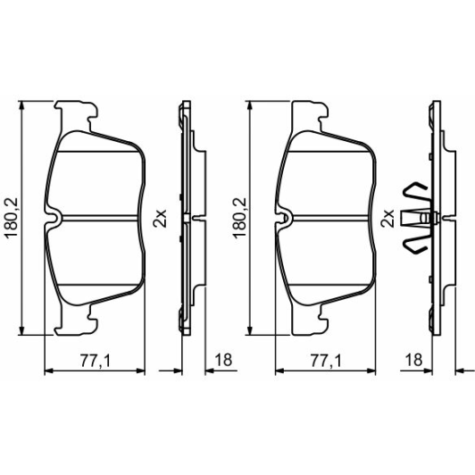 Тормозные колодки Bosch 0986494829