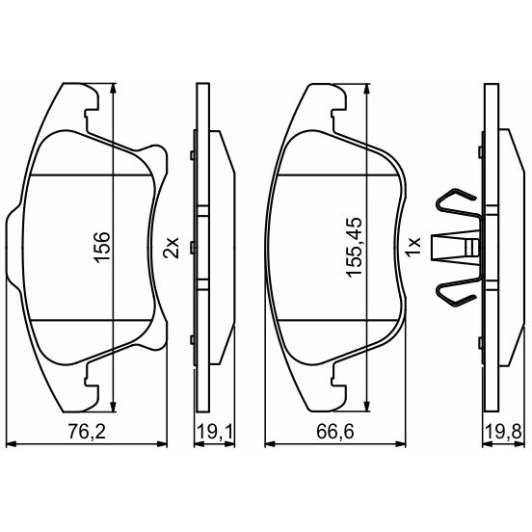 Гальмівні колодки Bosch 0986494838 для Honda HR-V