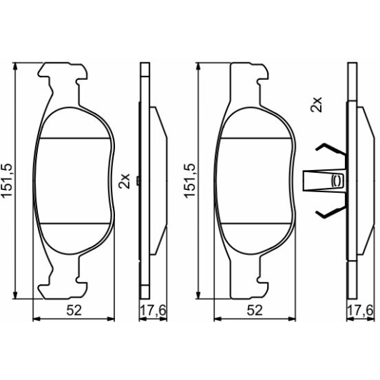 Тормозные колодки Bosch 0986494855 для Mazda E-Series