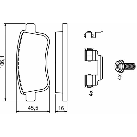 Тормозные колодки Bosch 0986494735