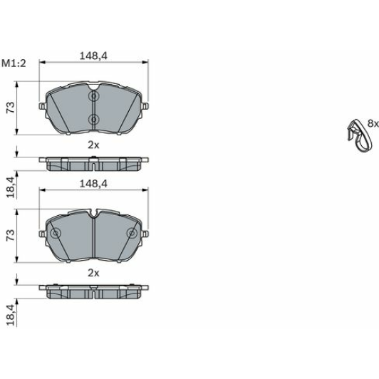 0986494984 Bosch Гальмівні колодки для Hyundai Sonata