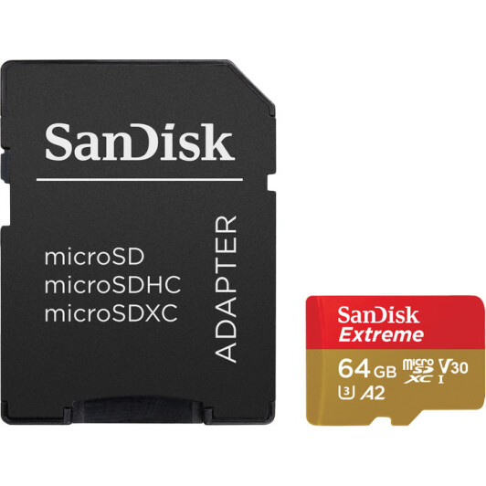 Карта пам’яті SanDisk Extreme microSDXC 64 ГБ з SD-адаптером