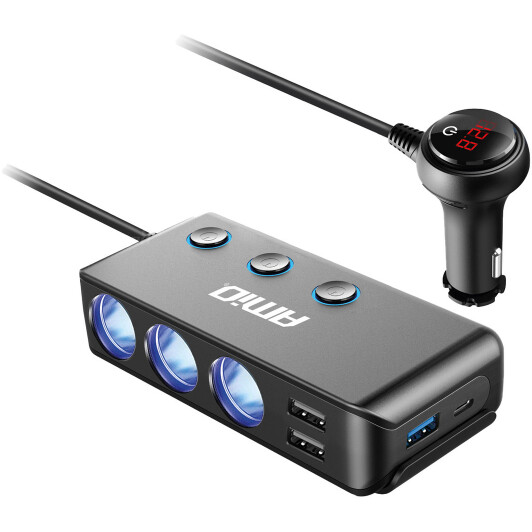 Розгалужувач прикурювача з USB Amio 03781