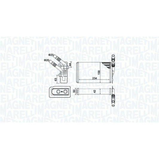 350218433000 Magneti Marelli Радиатор печки для Renault Kangoo