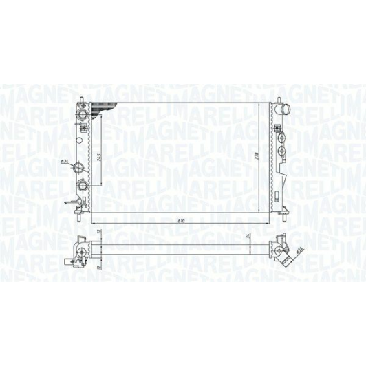 Радиатор охлаждения двигателя Magneti Marelli 350213190300 для Opel Vectra