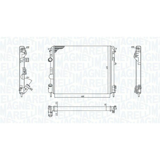 Радиатор охлаждения двигателя Magneti Marelli 350213192600