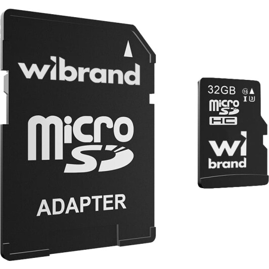 Карта памяти Wibrand microSDHC 32 ГБ с SD-адаптером WICDHU332GBA