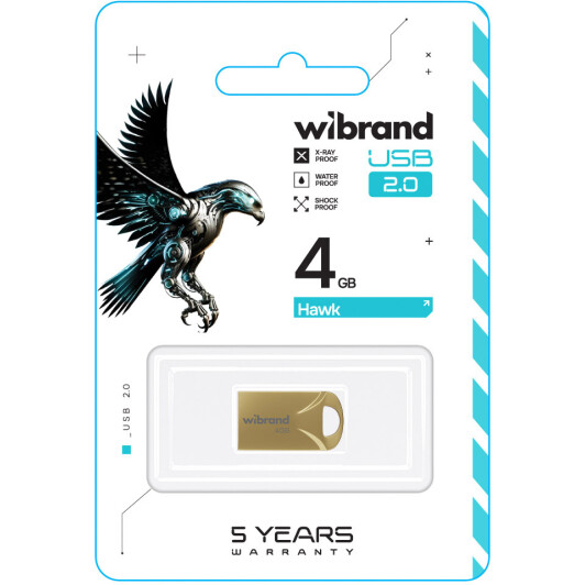Флешка Wibrand Hawk Gold 4 ГБ
